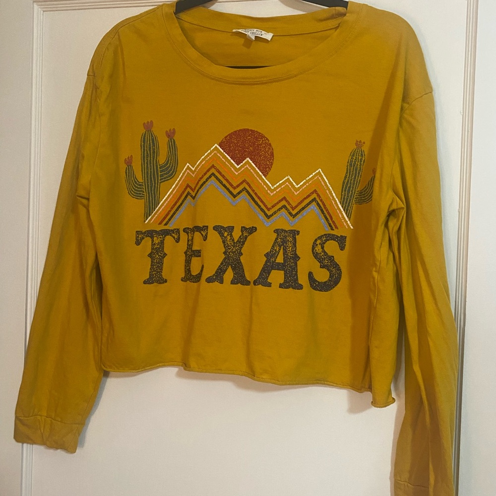 Texas Graphic Long Sleeve Tee - Mustard